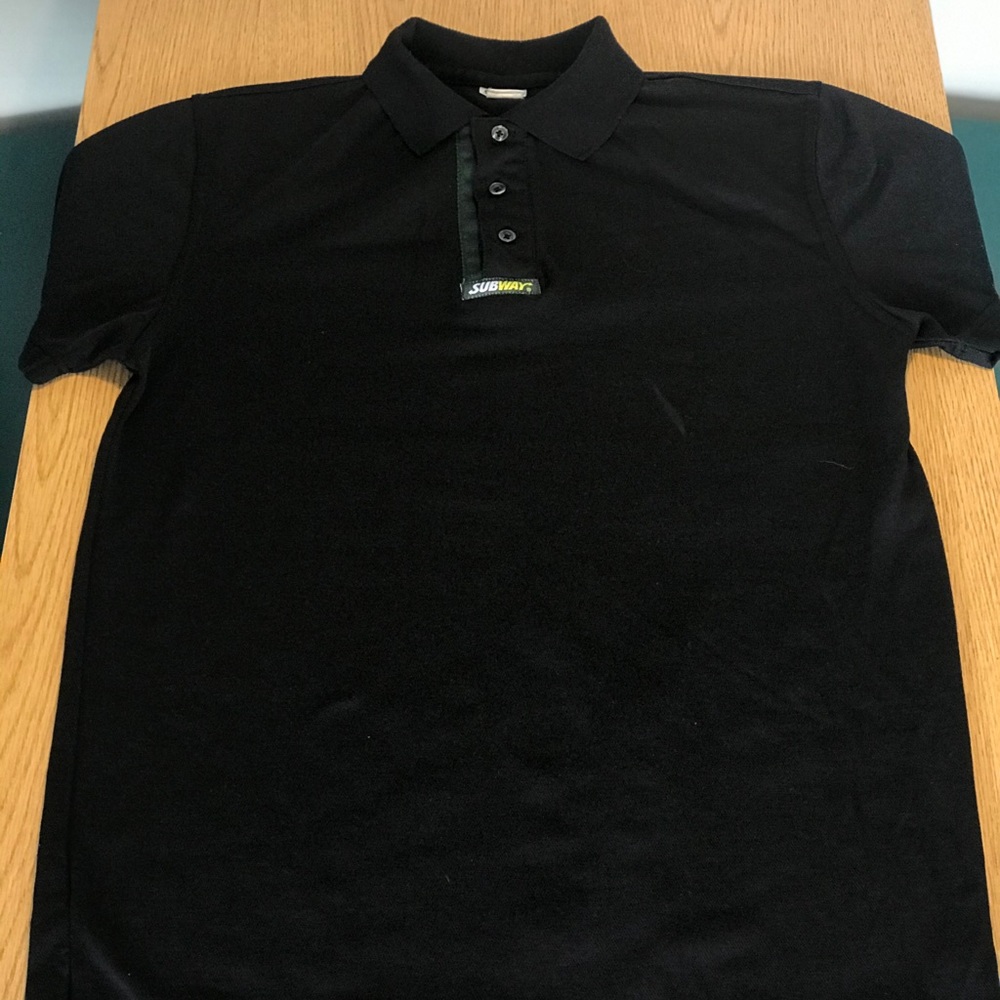 Subway polo shirt black Sz Small